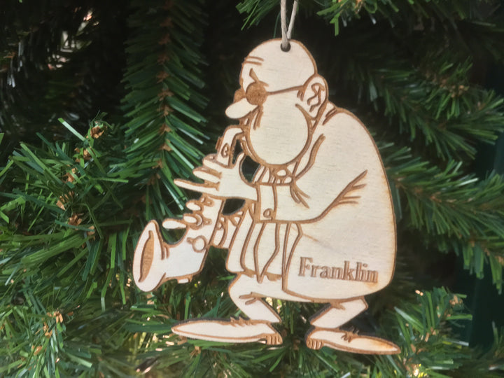 Saxophonist 3 personalized Christmas ornament