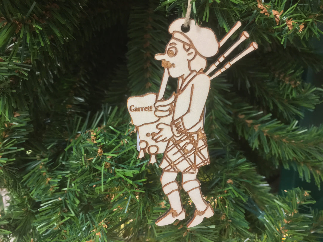 Bagpiper 1 personalized Christmas ornament