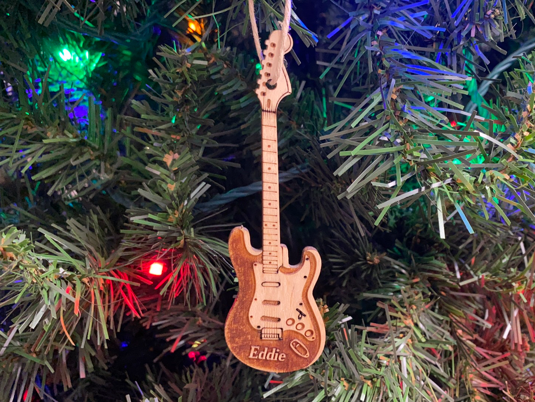 Electric Guitar 1 personalized Christmas ornament