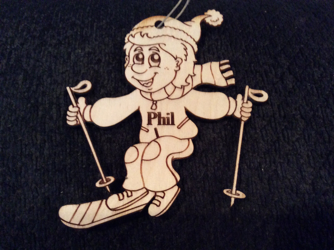 Skier 6, handcrafted Christmas gift, Grande Place, Lancaster County PA