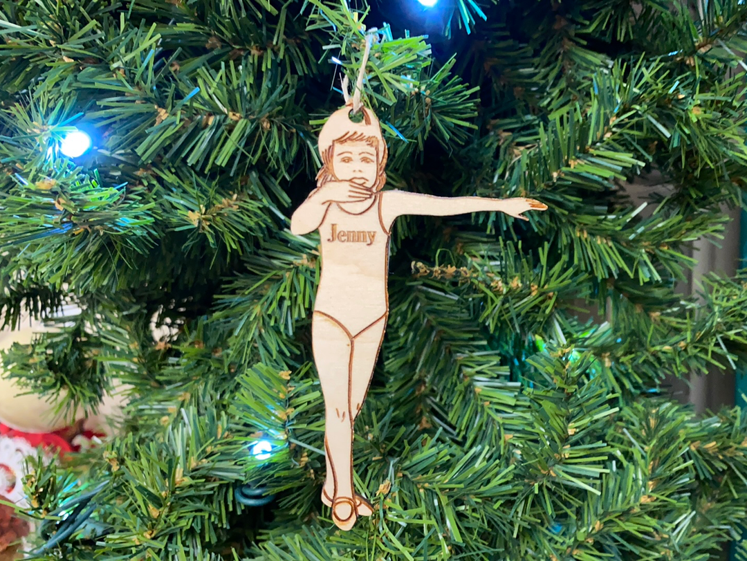 Ballet 3 personalized Christmas ornament