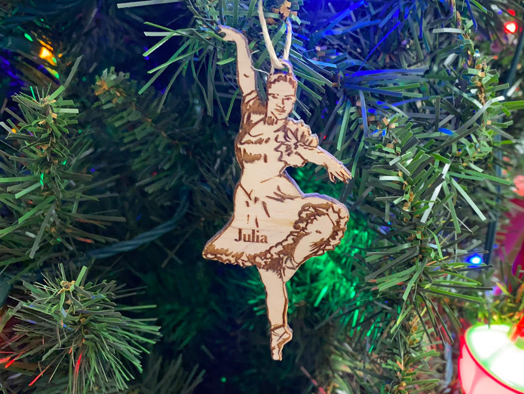 Dancer 1 personalized Christmas ornament