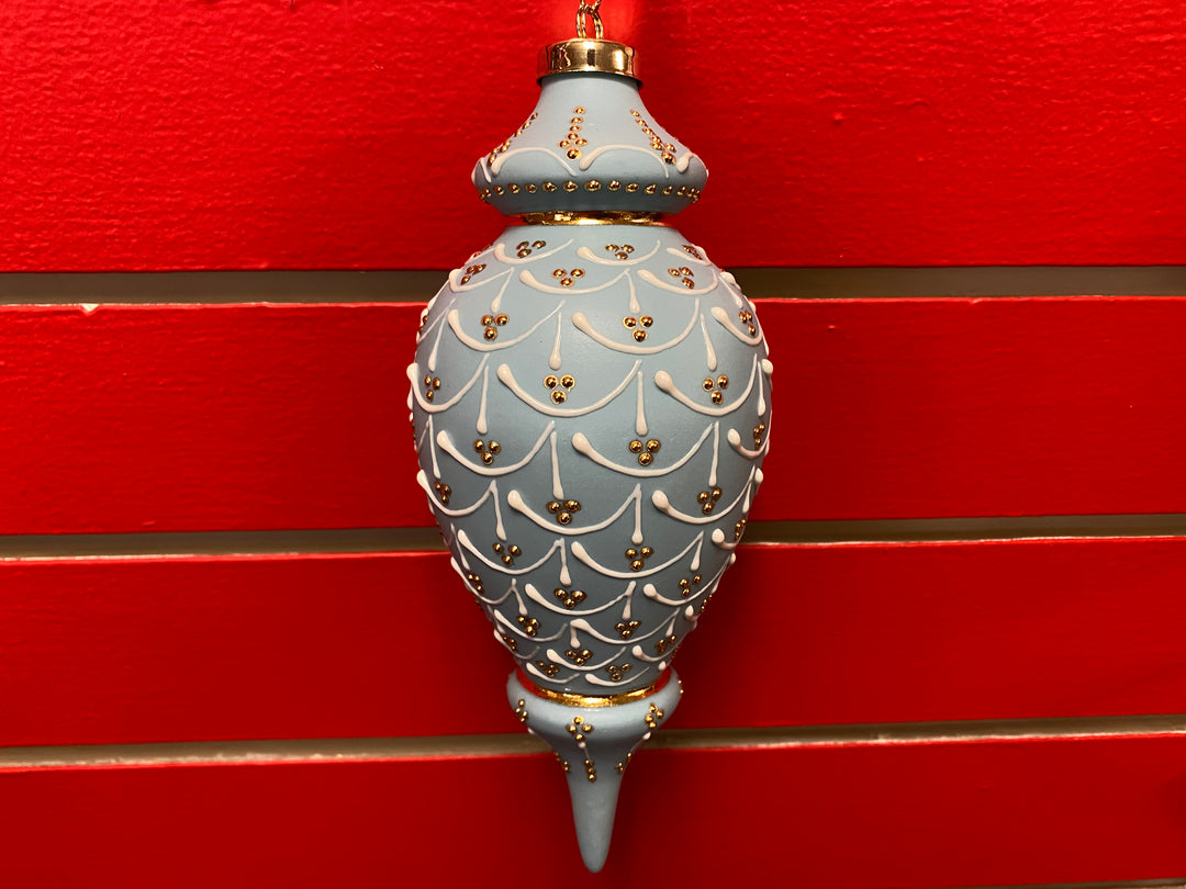 Victorian Powder Blue Porcelain Ornament — Extra Large