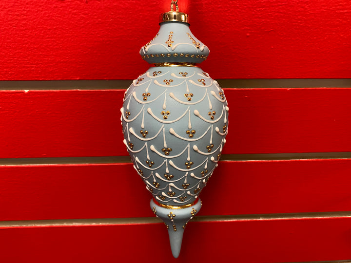Victorian Powder Blue Porcelain Ornament — Extra Large