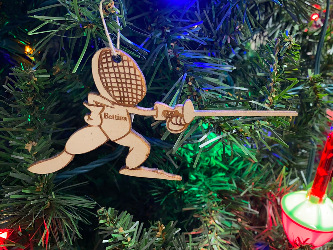 Fencing 2 personalized Christmas ornament