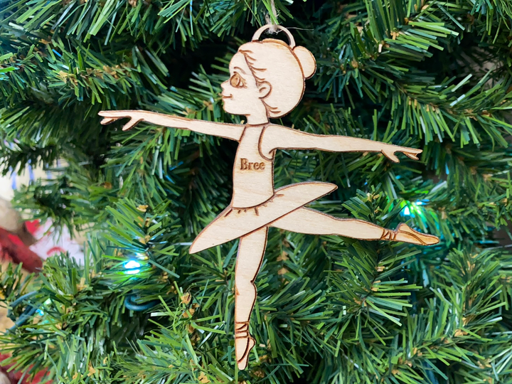 Ballet 4 personalized Christmas ornament