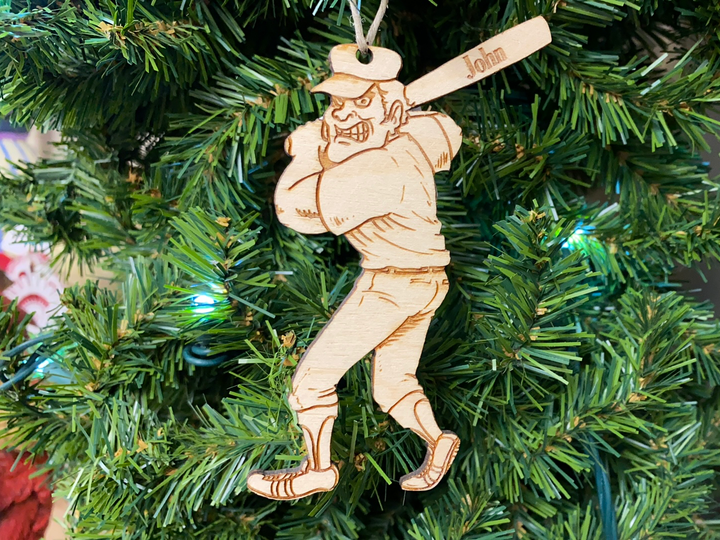 Batter 1 personalized Christmas ornament