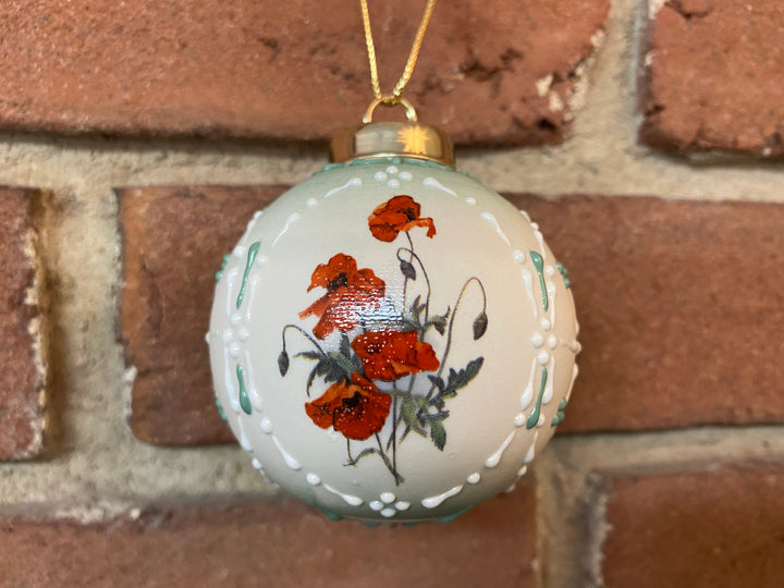 Red Poppies Porcelain Ornament