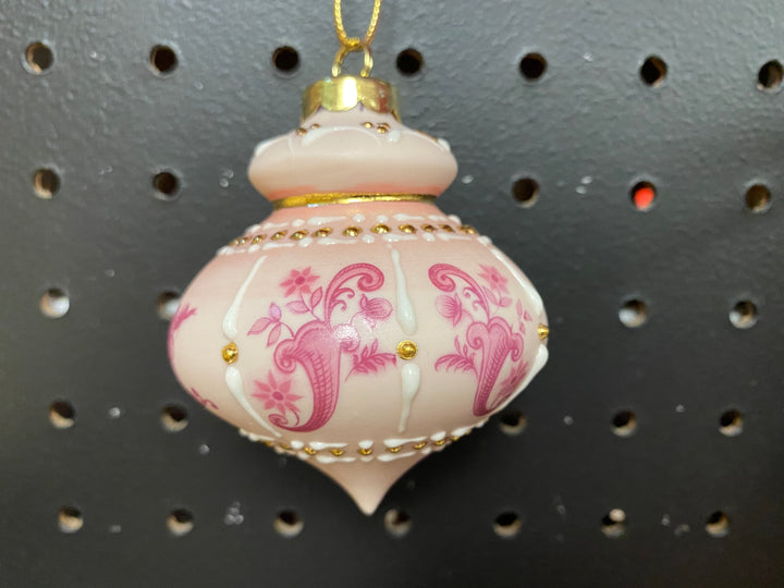 Victorian Pink and Gold Porcelain Ornament