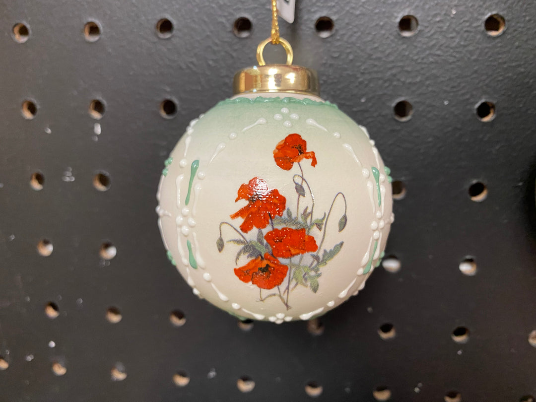 Red Poppies Porcelain Ornament