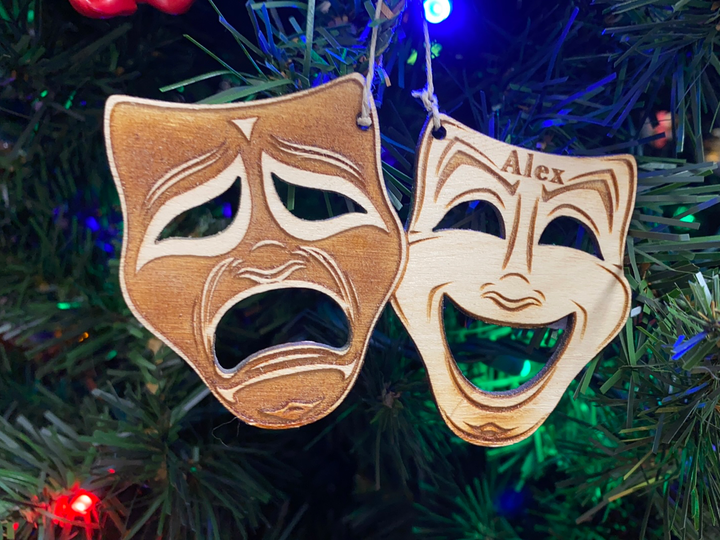 Theatre Masks - Acting - Comedy/Tragedy, handcrafted Christmas gift, Grande Place, Lancaster County PA