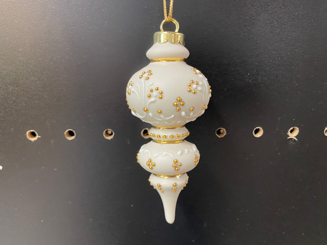 Victorian White and Gold Porcelain Ornament