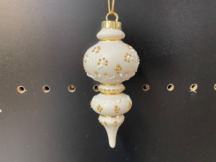 Victorian White and Gold Porcelain Ornament