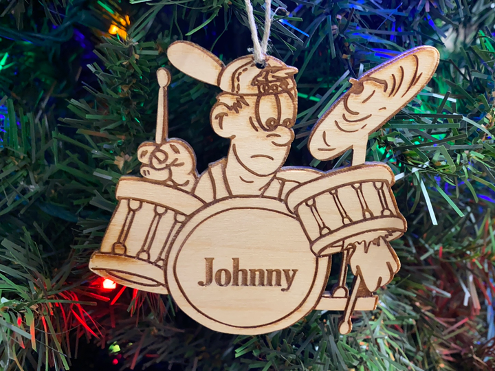Drummer 2 personalized Christmas ornament