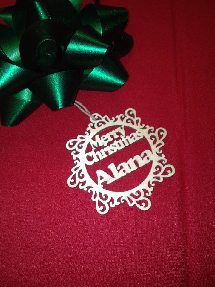 My Own Name Personalized Laser Cut Wood Ornament